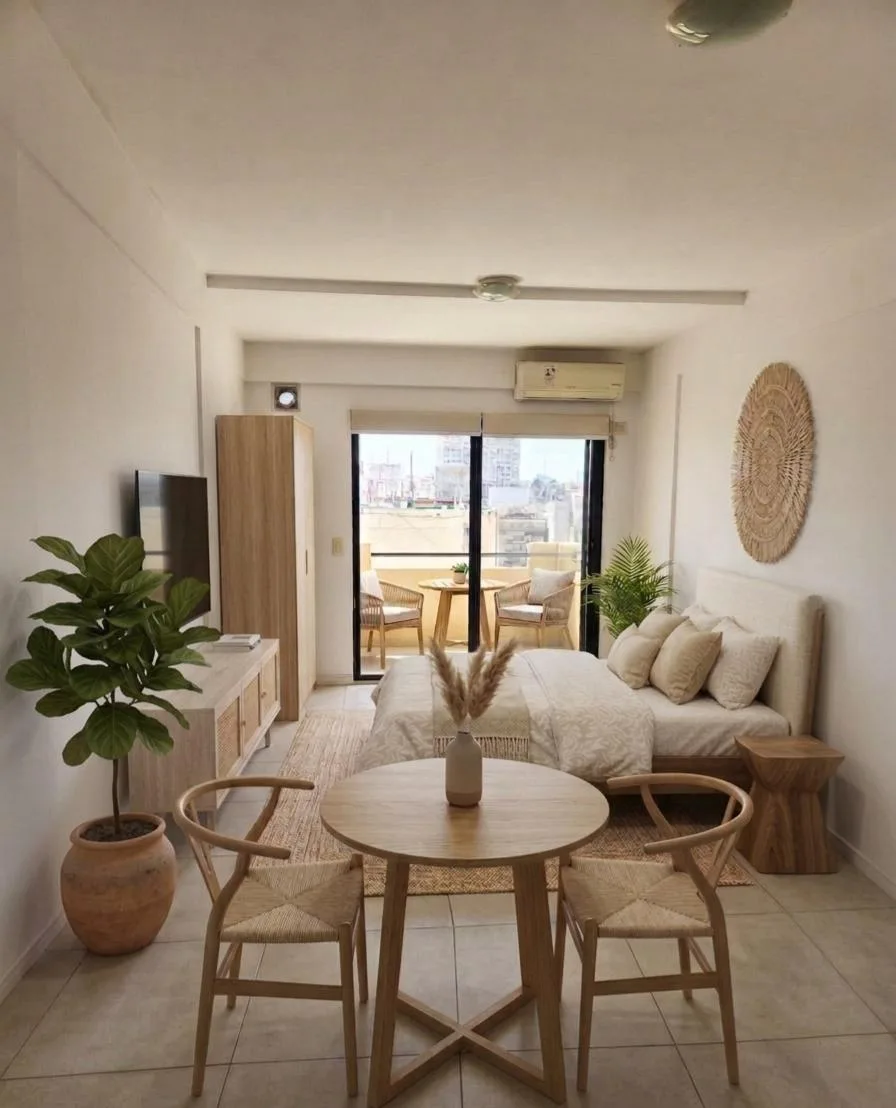 Kitnet sem mobília com varanda no 9º andar em Monserrat