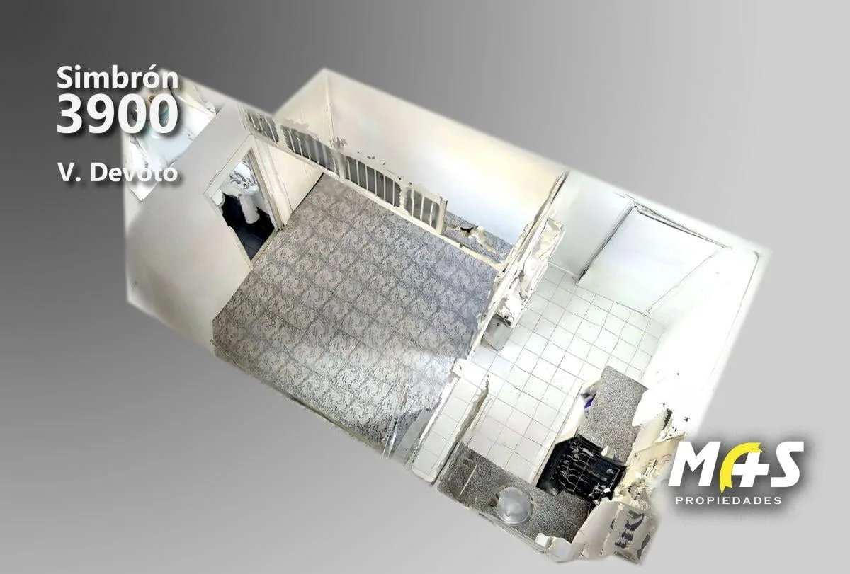 Kitnet na Villa Devoto em andar térreo de frente com cozinha independente