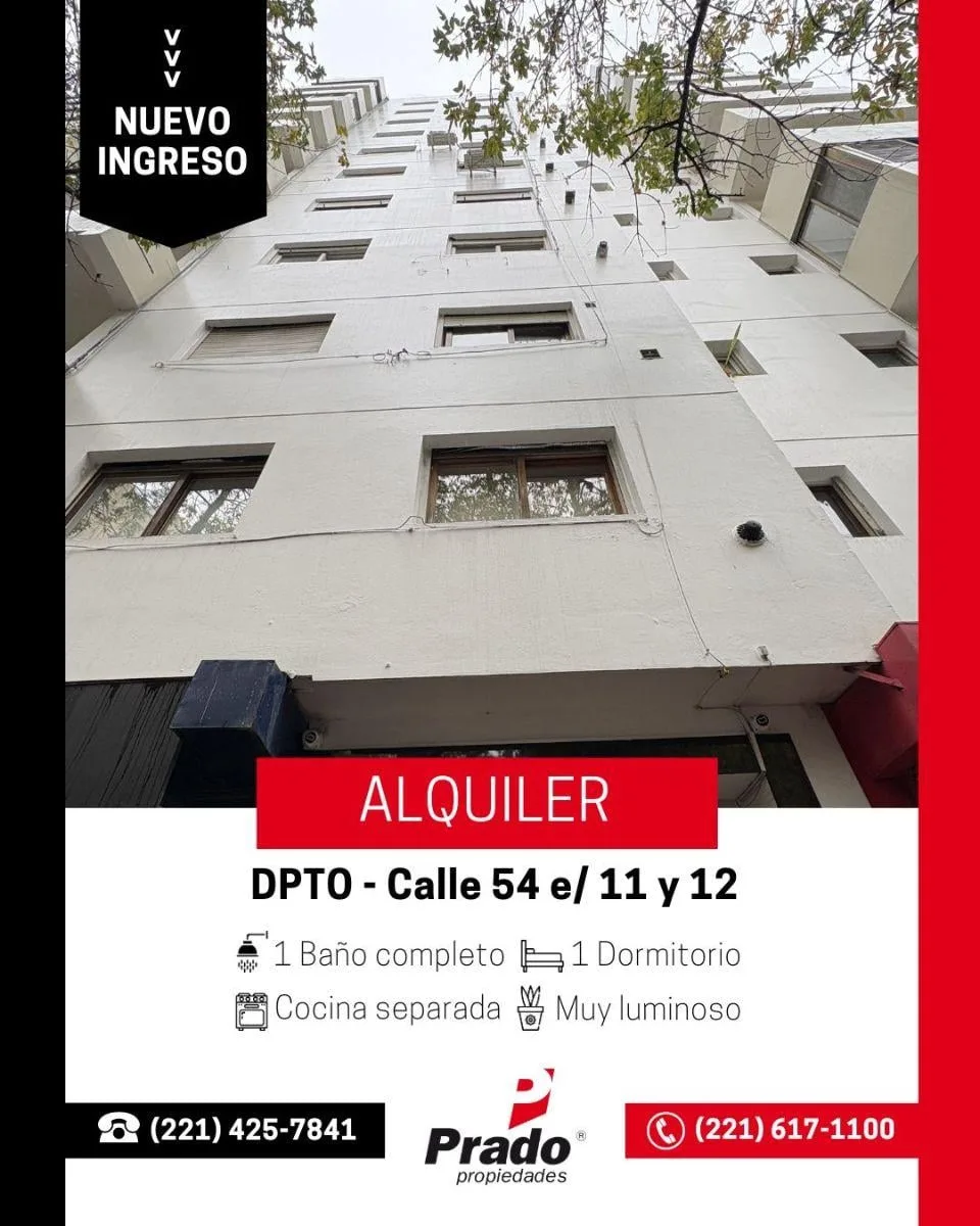 Departamento de 2 ambientes en La Plata