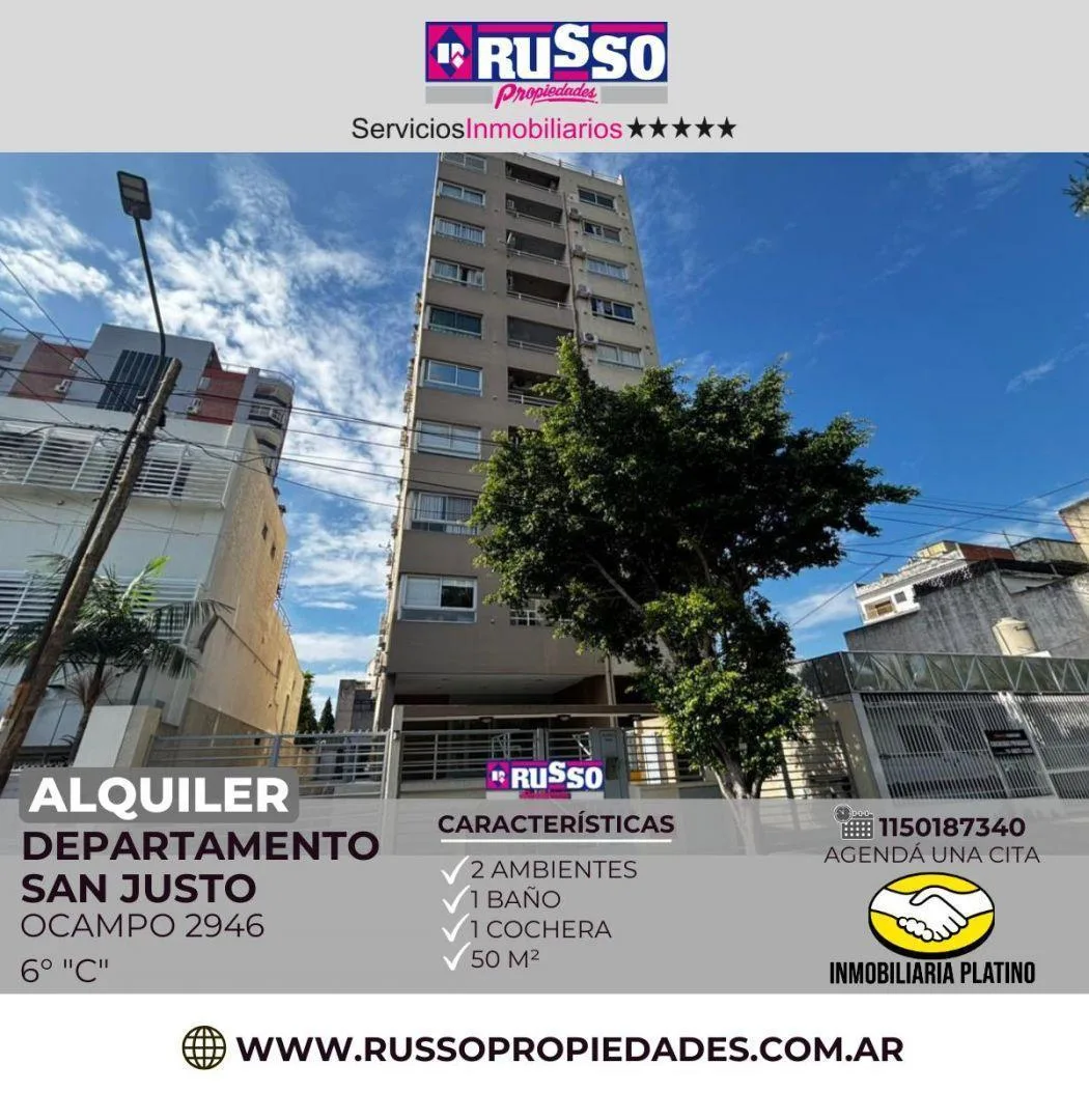Apartamento de dois ambientes com 1 dormitório em San Justo