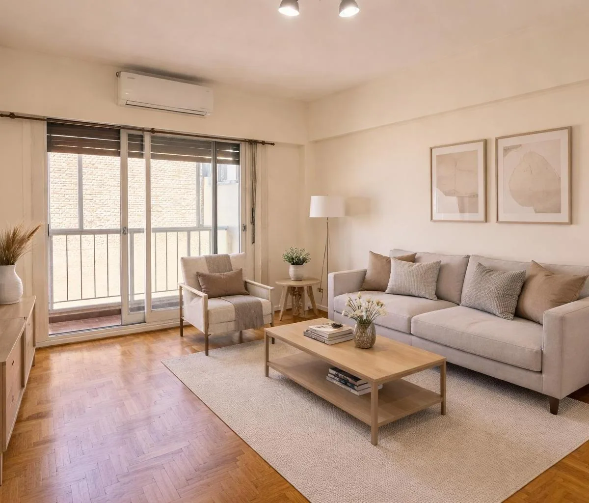 Apartamento de dois ambientes com varanda em Balvanera