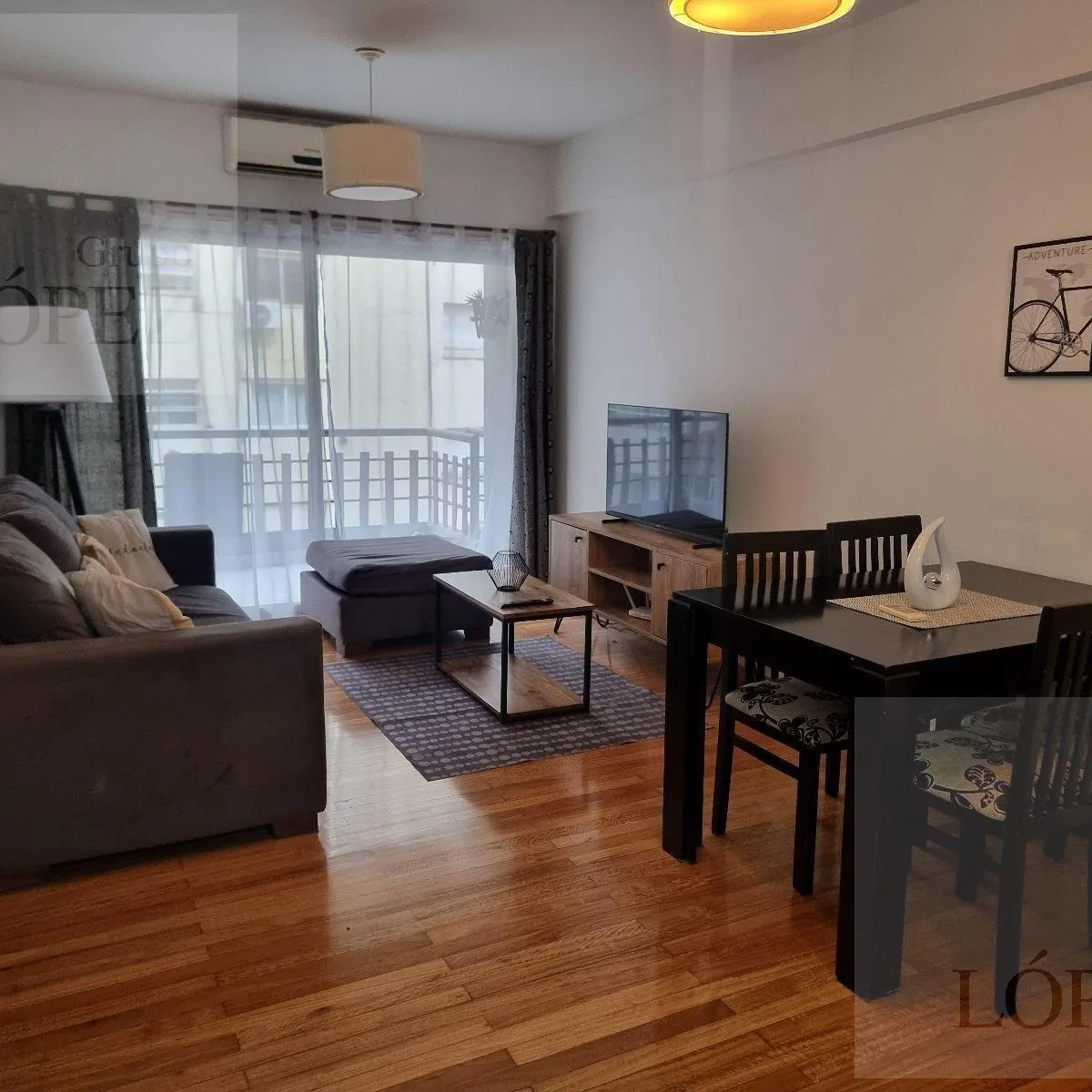 Furnished one-bedroom two-room apartment in Olivos with balcony