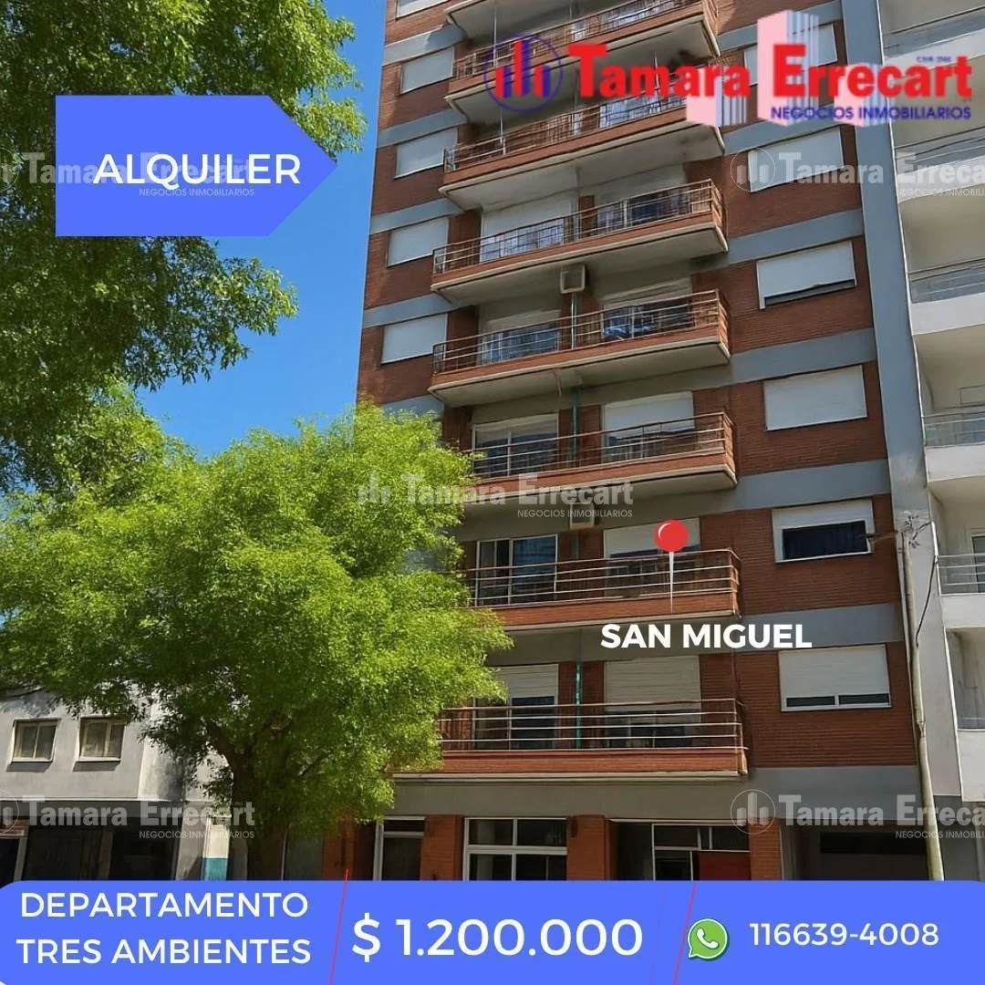 Apartamento de 3 ambientes com 2 dormitórios para alugar em San Miguel