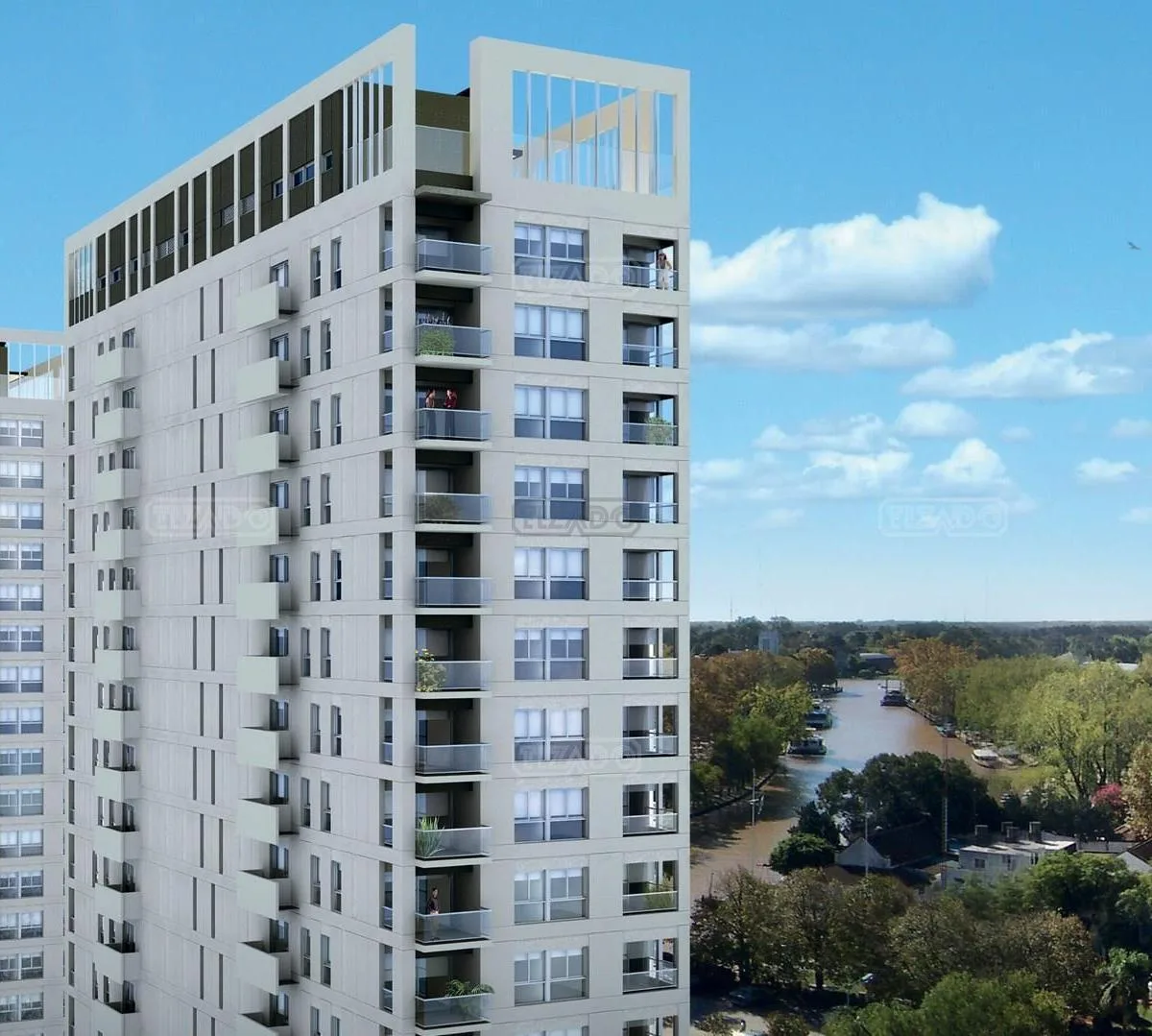 Brand-new one-bedroom apartment with river view in Tigre