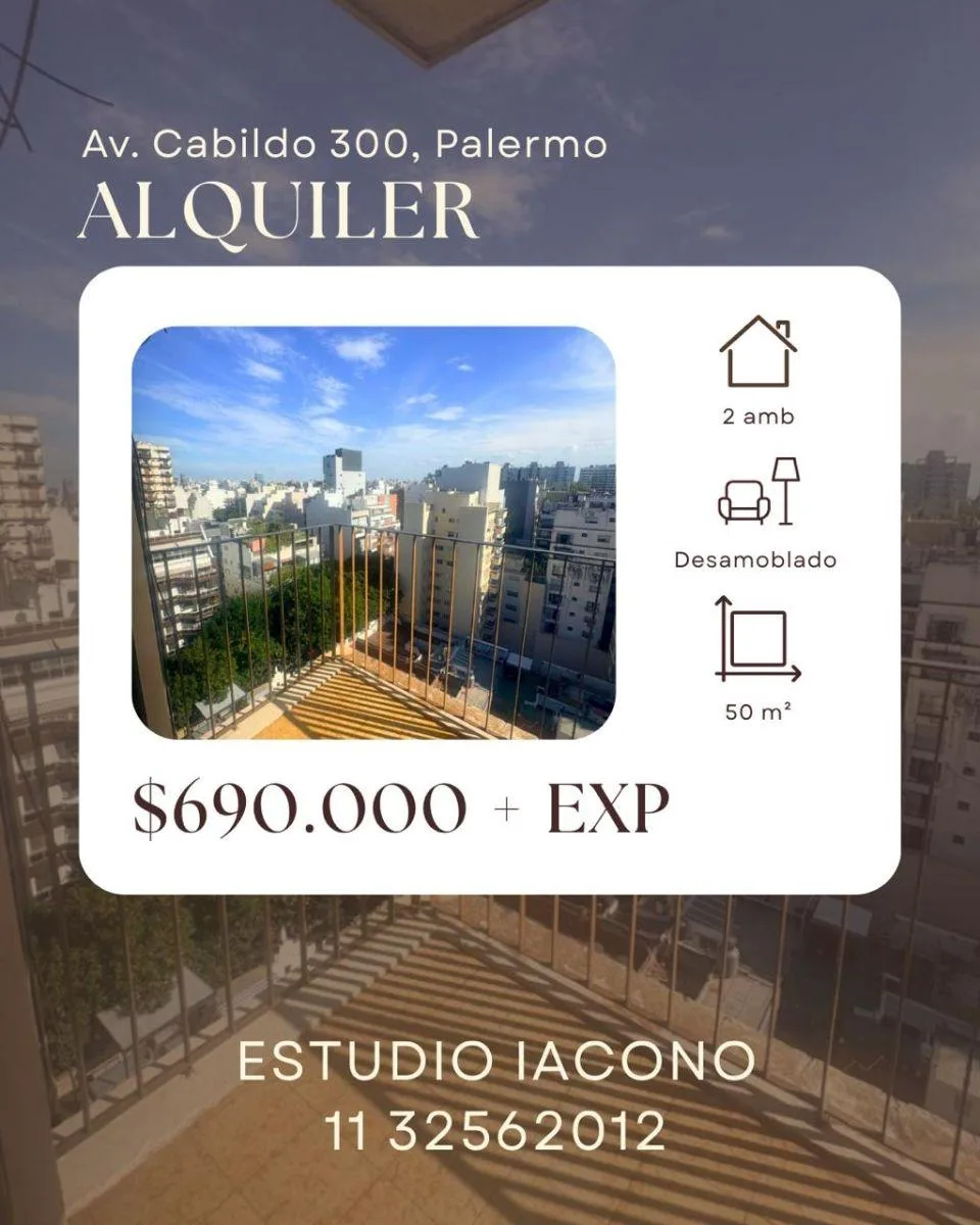 Departamento de 2 ambientes con amenities en Caballito