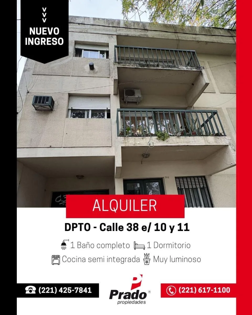 Departamento de 1 dormitorio en La Plata