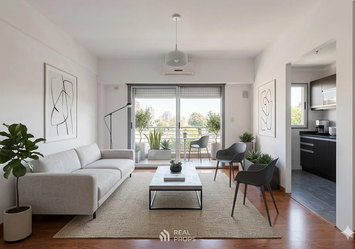 Departamento de 2 ambientes con balcón corrido en Chacarita