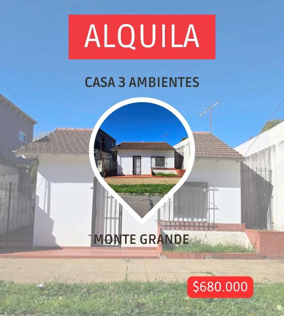 Casa 3 Ambientes - Alquiler - Monte Grande