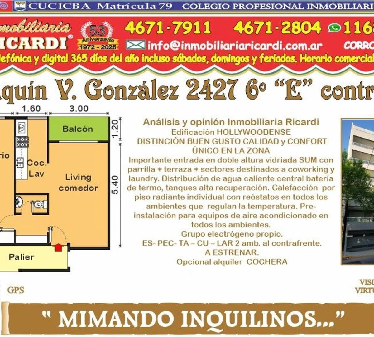 Mimando Inquilinos 2 Amb a Estrenar Edif Premium + Balcón