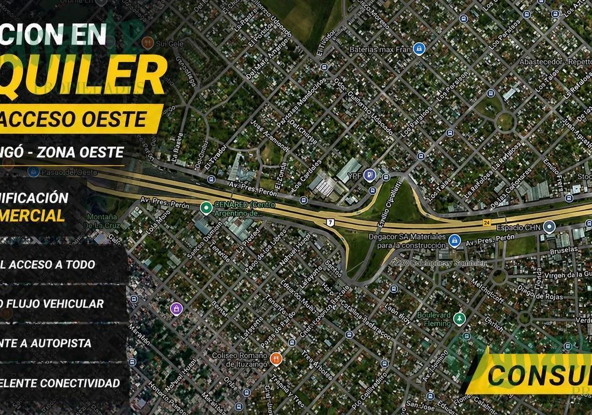 Fracción en alquiler en Ituzaingó sobre Acceso Oeste