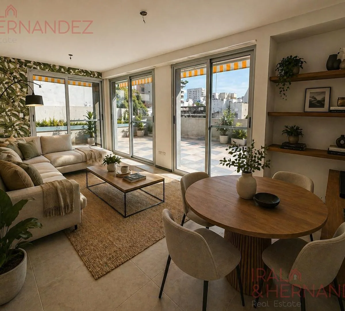 Apartamento de três ambientes com terraço em Belgrano