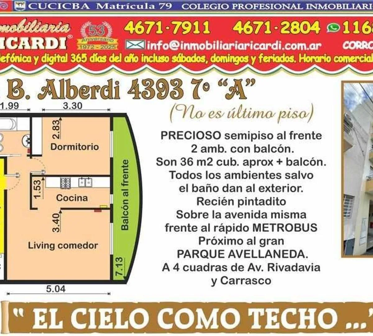 El Cielo Como Techo 2 Amb Balcon Corrido Al Frente