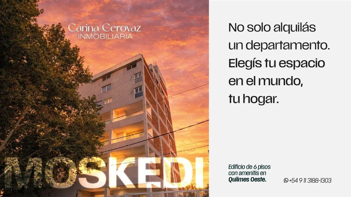One-bedroom two-room apartment with balcony in Quilmes Oeste