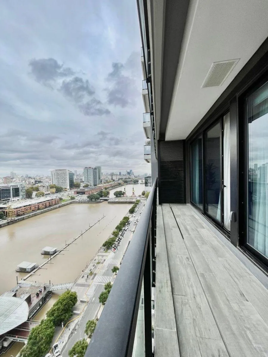 18th-floor furnished 2-ambience with balcony
