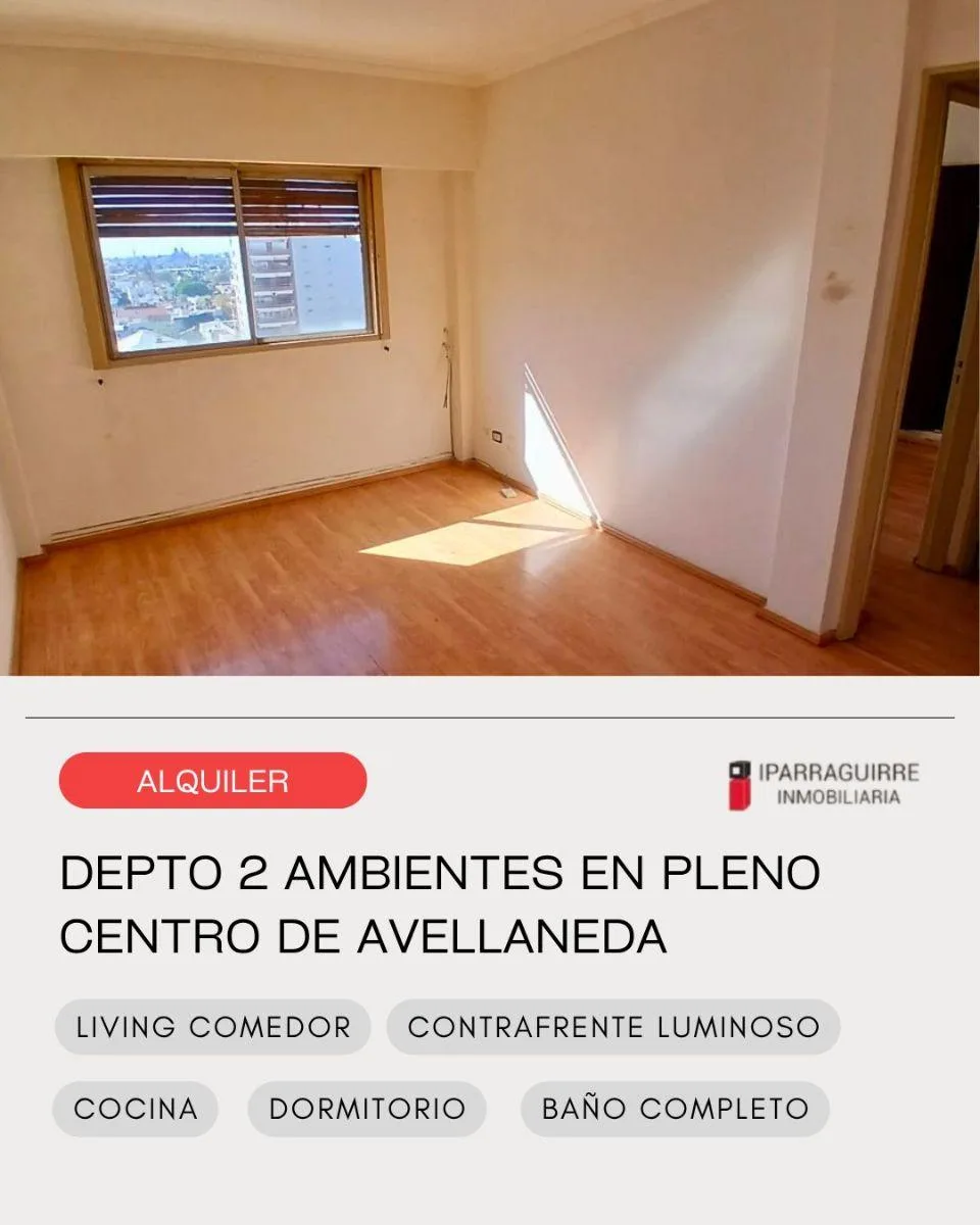 Departamento de Dos Ambientes en Alquiler en Pleno Centro de Avellaneda