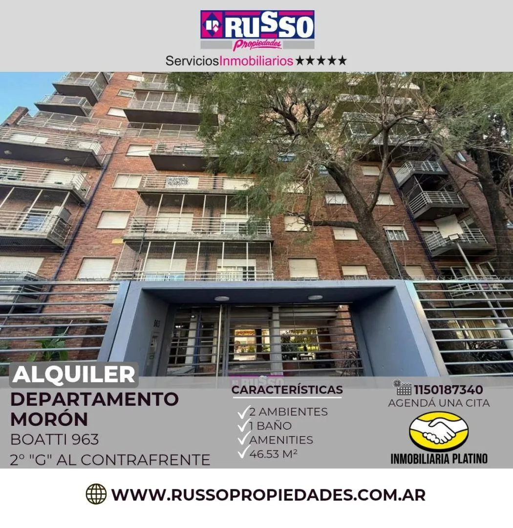 Alquiler Departmento 2 Ambientes con Amenities - Moron