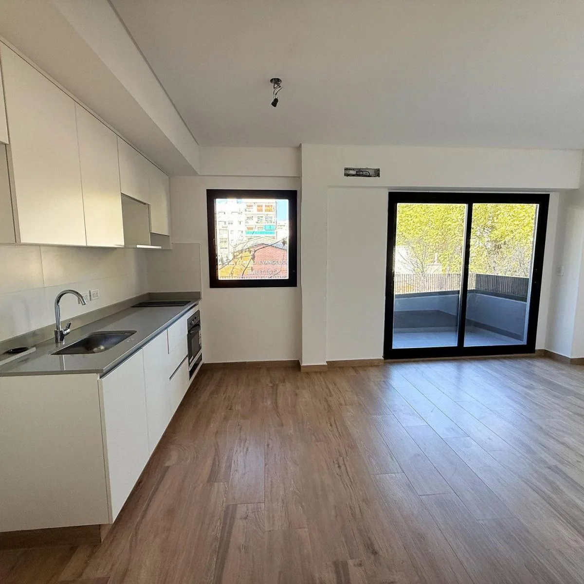 New studio with front balcony
