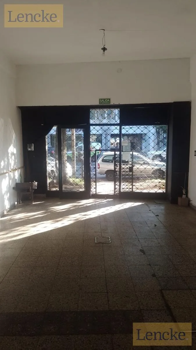 All-glass storefront, patio