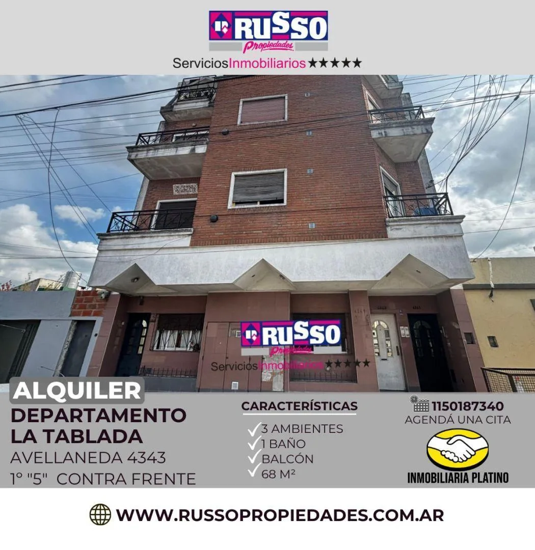 3 ambientes con dos balcones