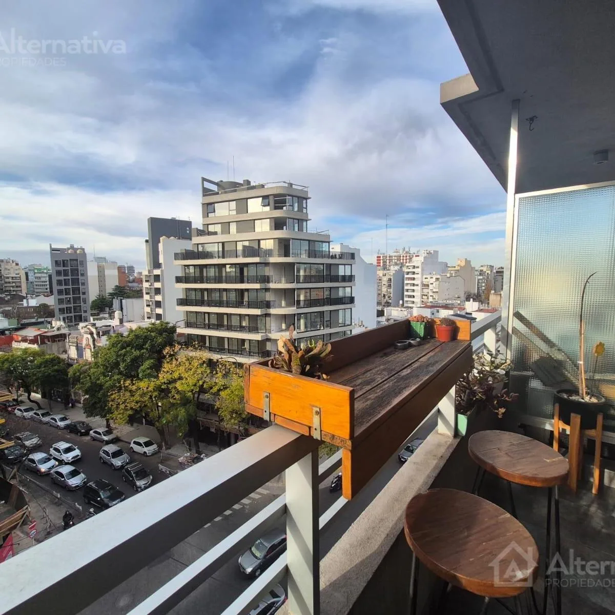 Furnished studio with balcony