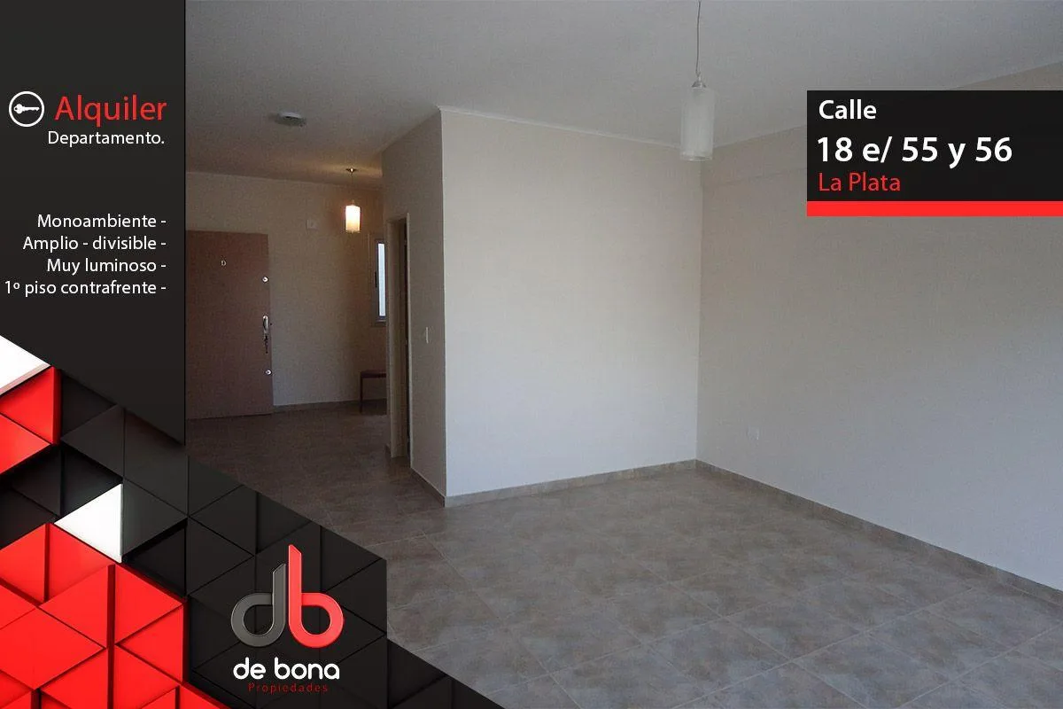 Departamento Monoambiente en Alquiler, en Calle 18 y 56 de La Plata