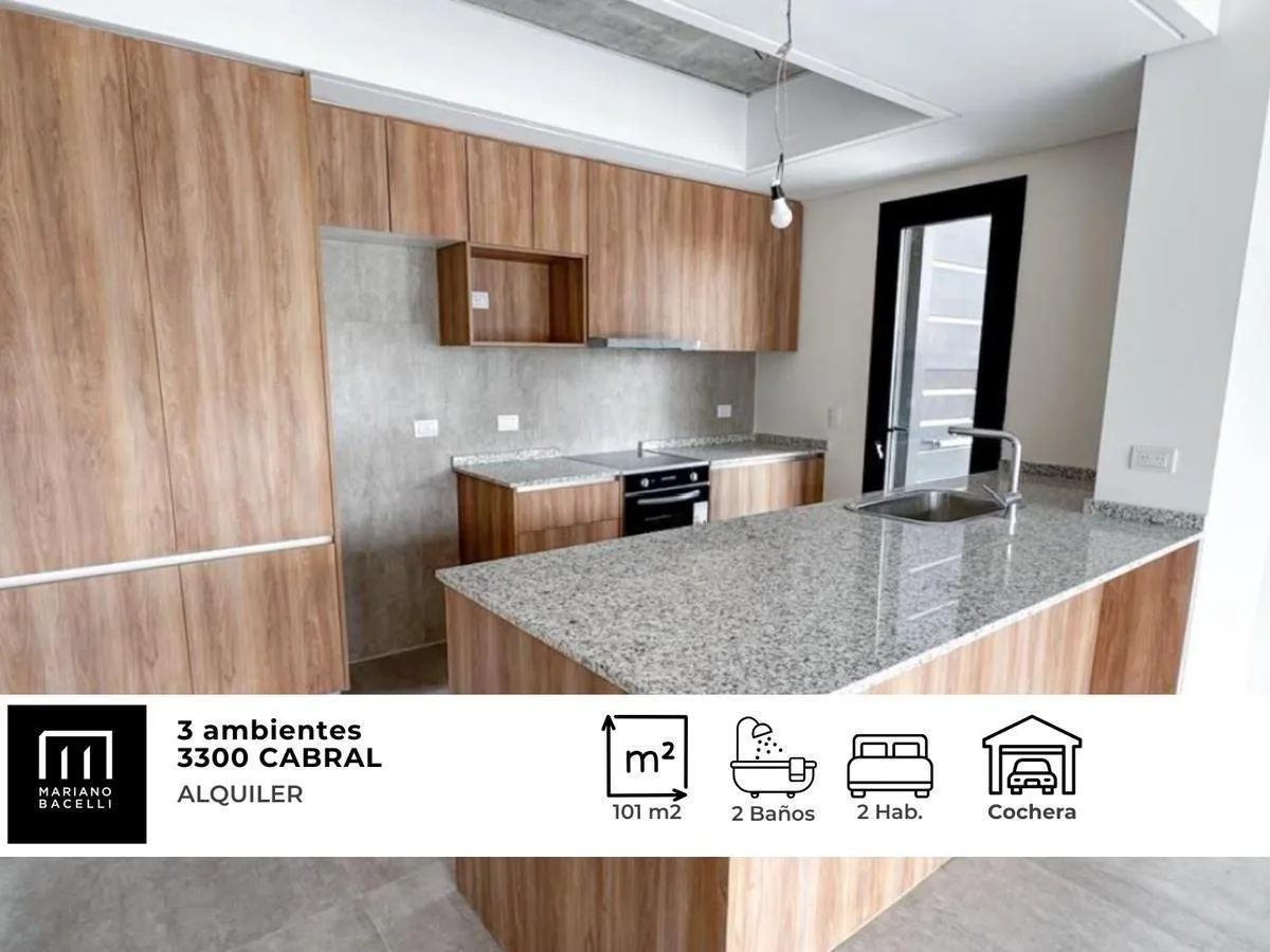 Alquiler Departamento 3 Ambientes con Cochera Cabral 3300 Canning