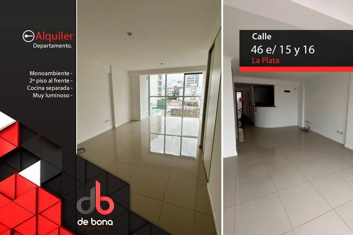 Departamento Monoambiente en Alquiler, Calle 46 y 15 de La Plata