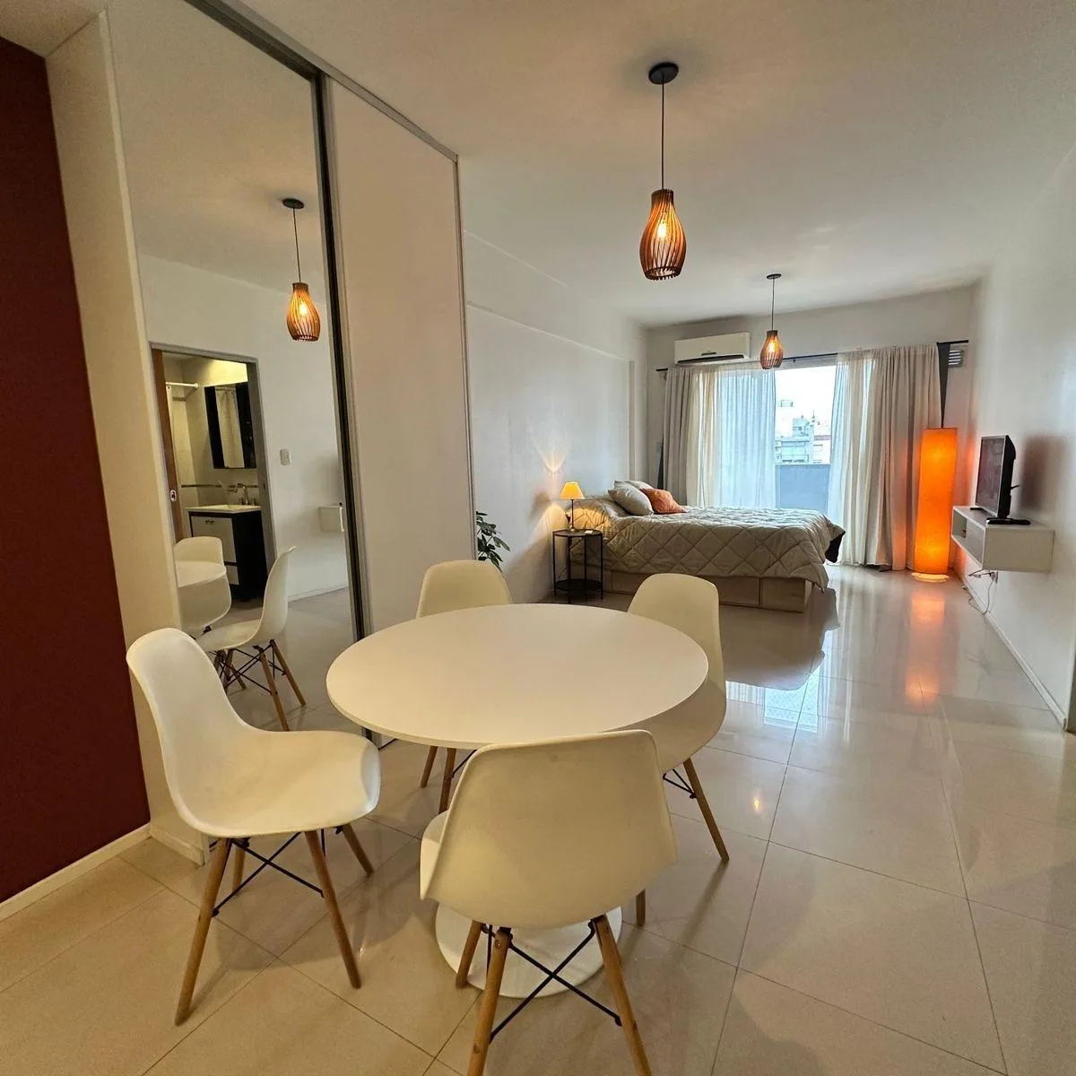Furnished studio with balcony