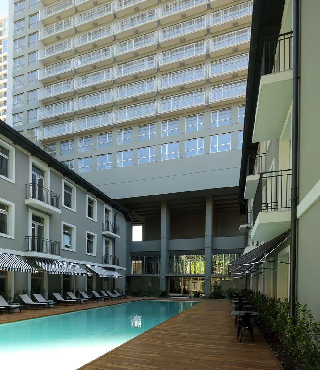 Loft with long balcony