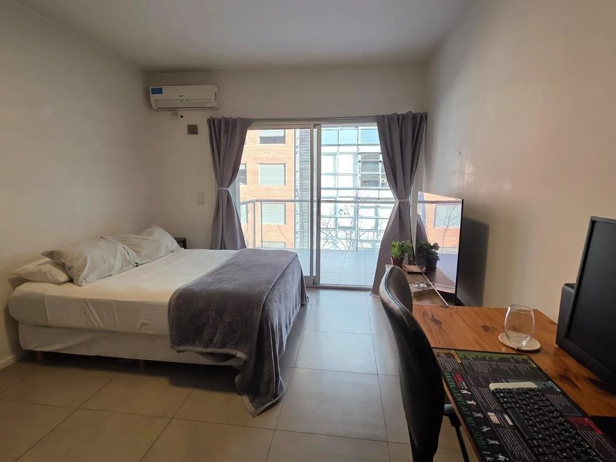 Studio with balcony and amenities
