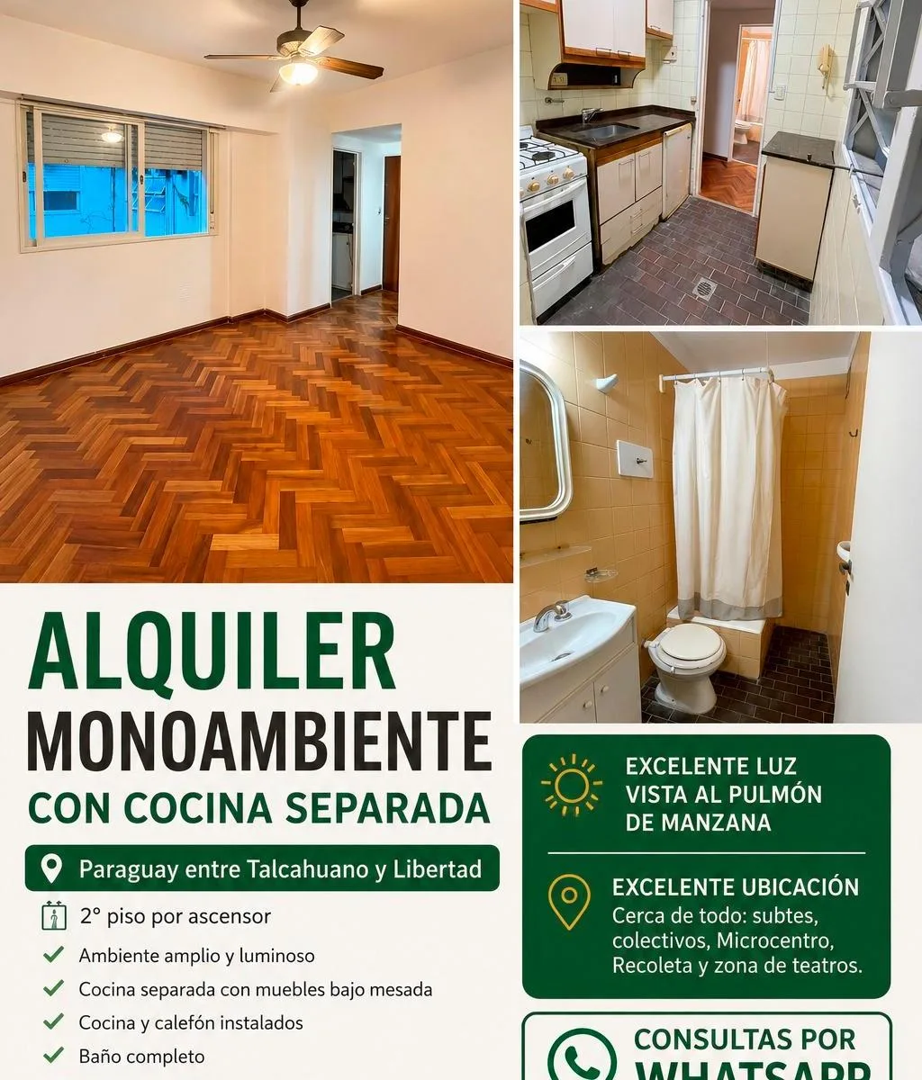Monoambiente, Amplio y Luminoso