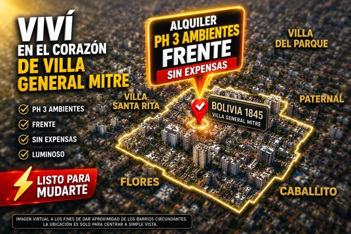 Departamento de 70 m&sup2; con 2 Dorm. en Alquiler en Villa General Mitre