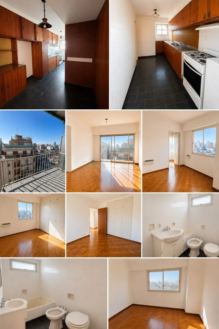 Piso 10 con balcón y parquet