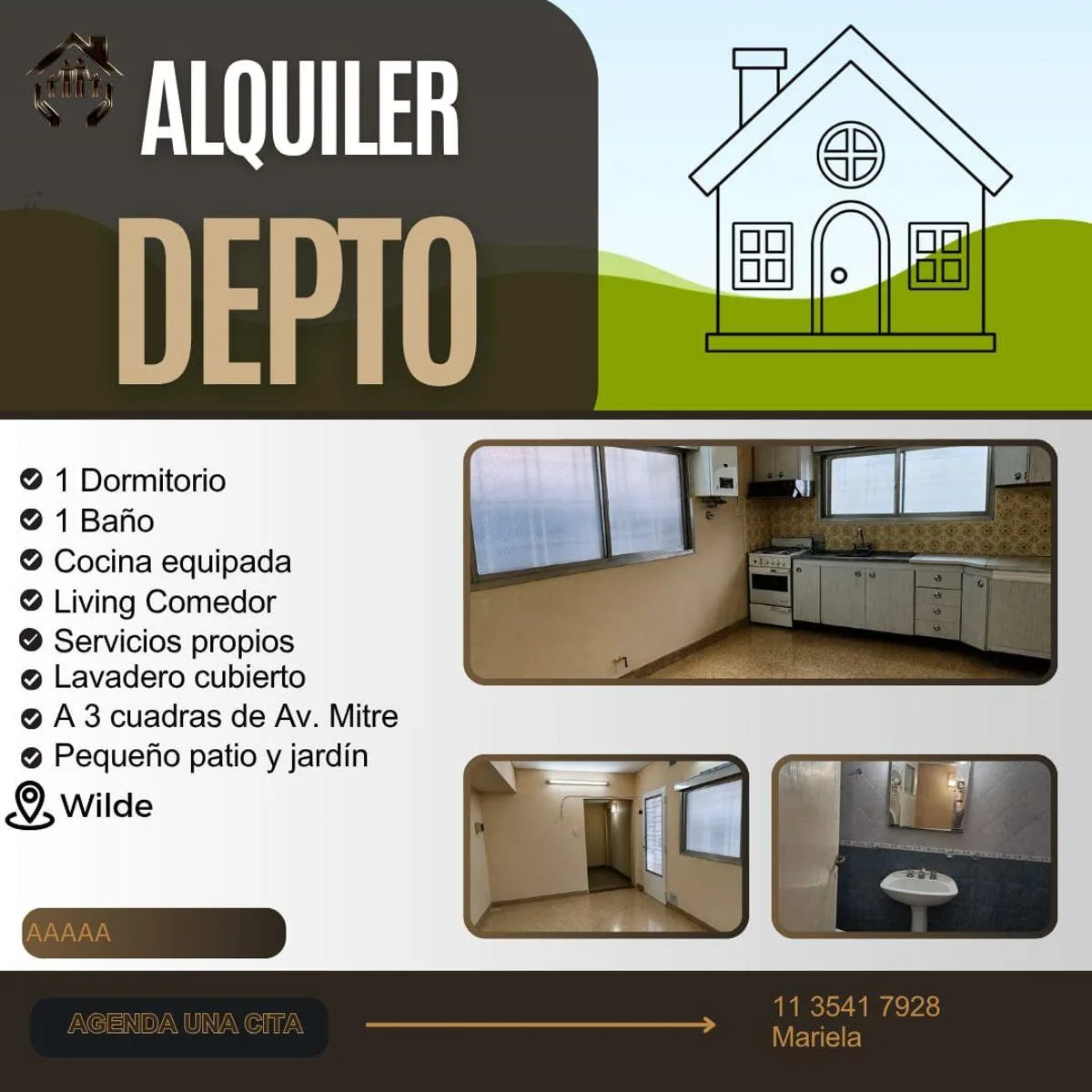 PH 2 Ambientes con Patio en Alquiler