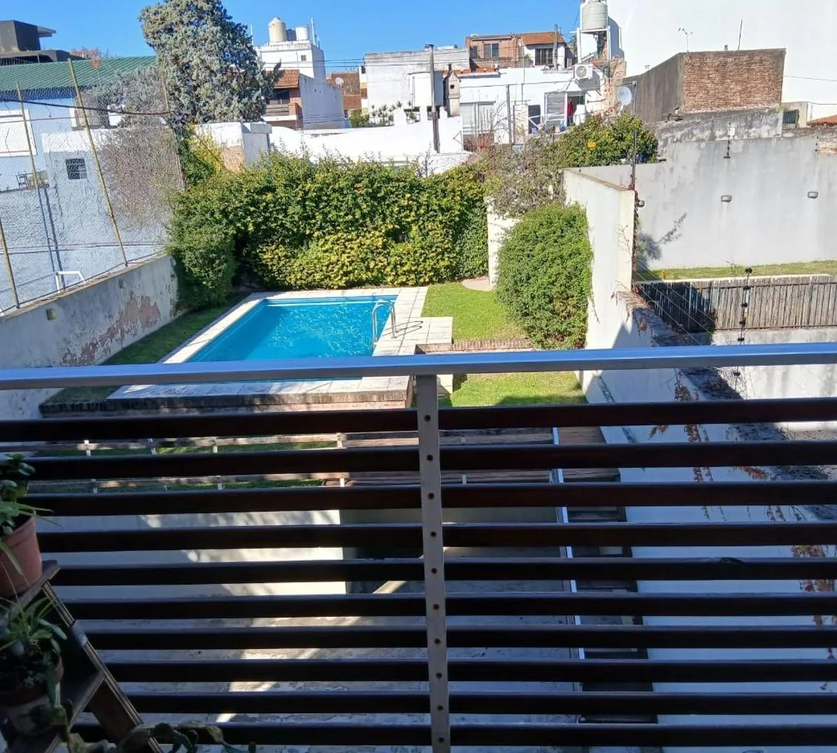 Studio with balcony and pool