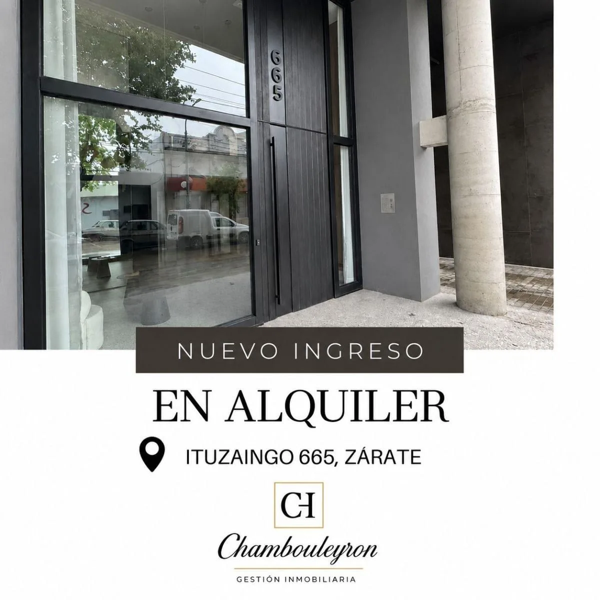 Alquiler Depto 3 Amb. con Cochera. Ituzaingo 665, Zárate