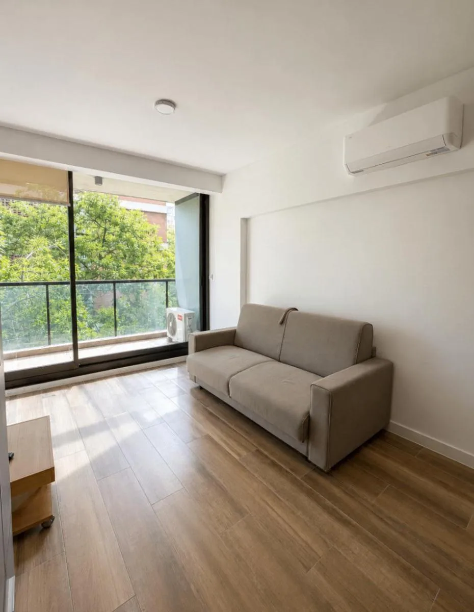 Monoambiente con balcón y amenities