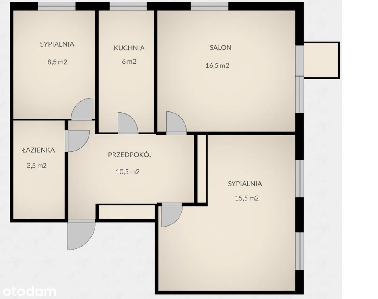 3 pokoje (64 m²) balkon -> Czerniakowska / Chełmska