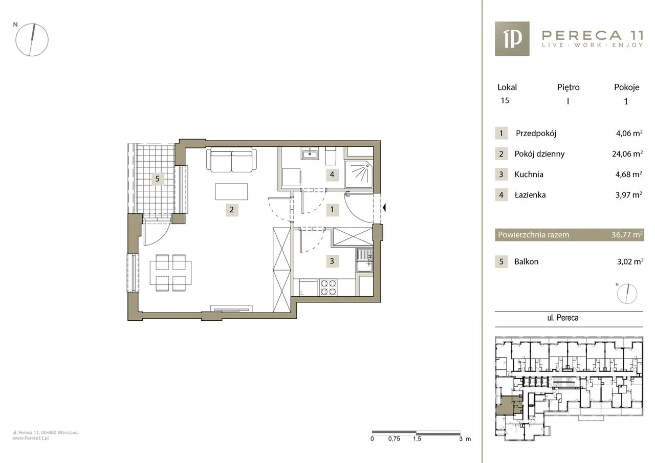 Studio w centrum / Jasne i spokojne | Pereca 11