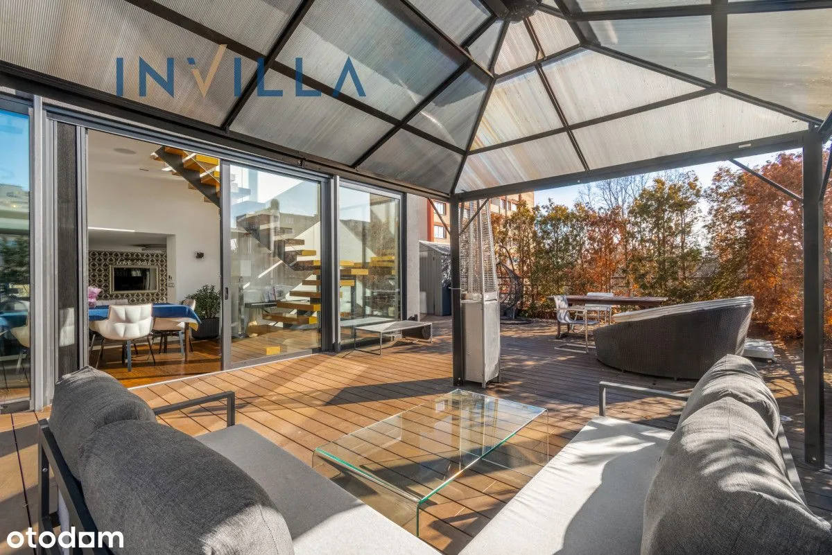 Penthouse na dachu z tarasem w sercu Powiśla