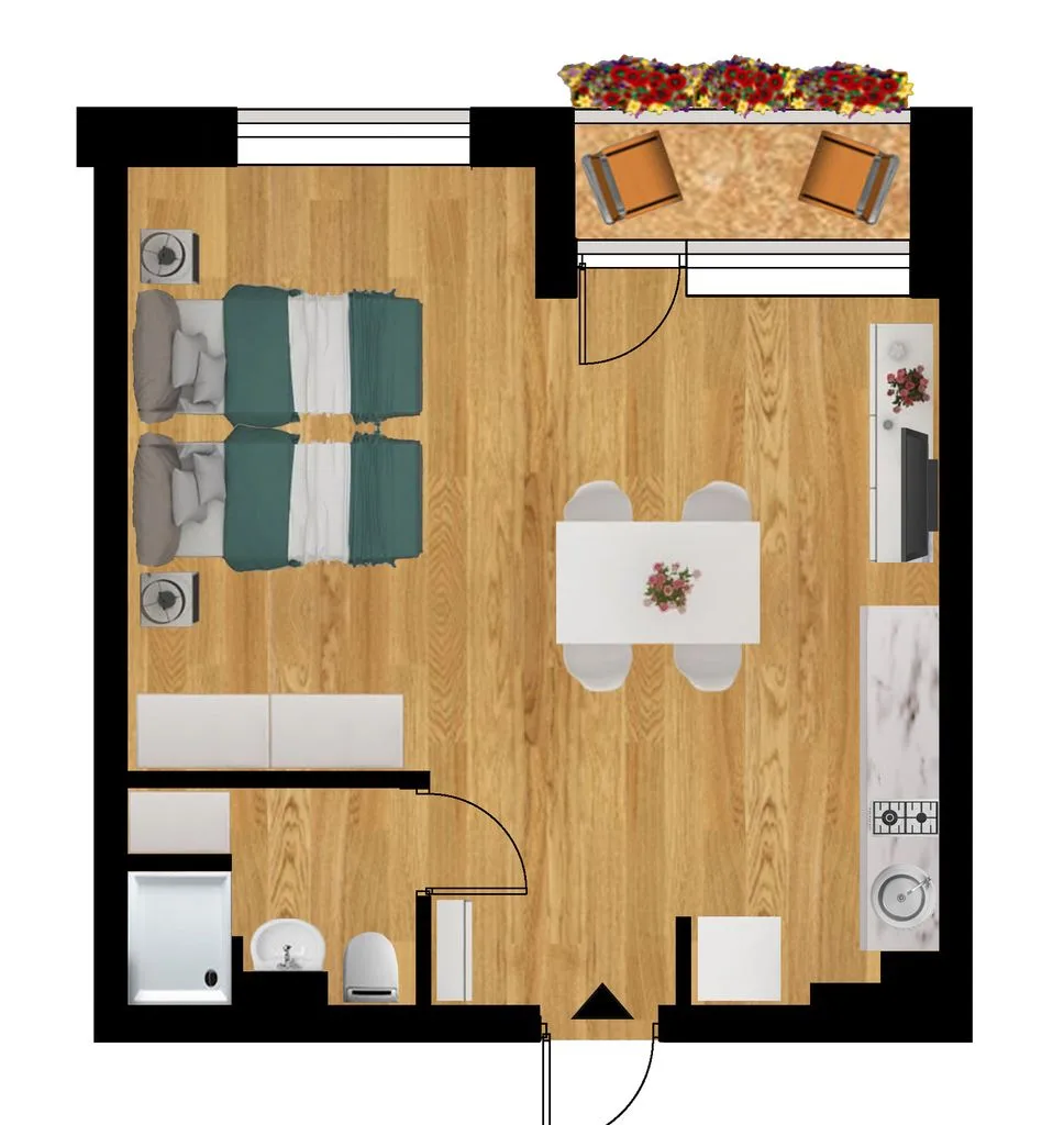 Kawalerka 30 m² z balkonem