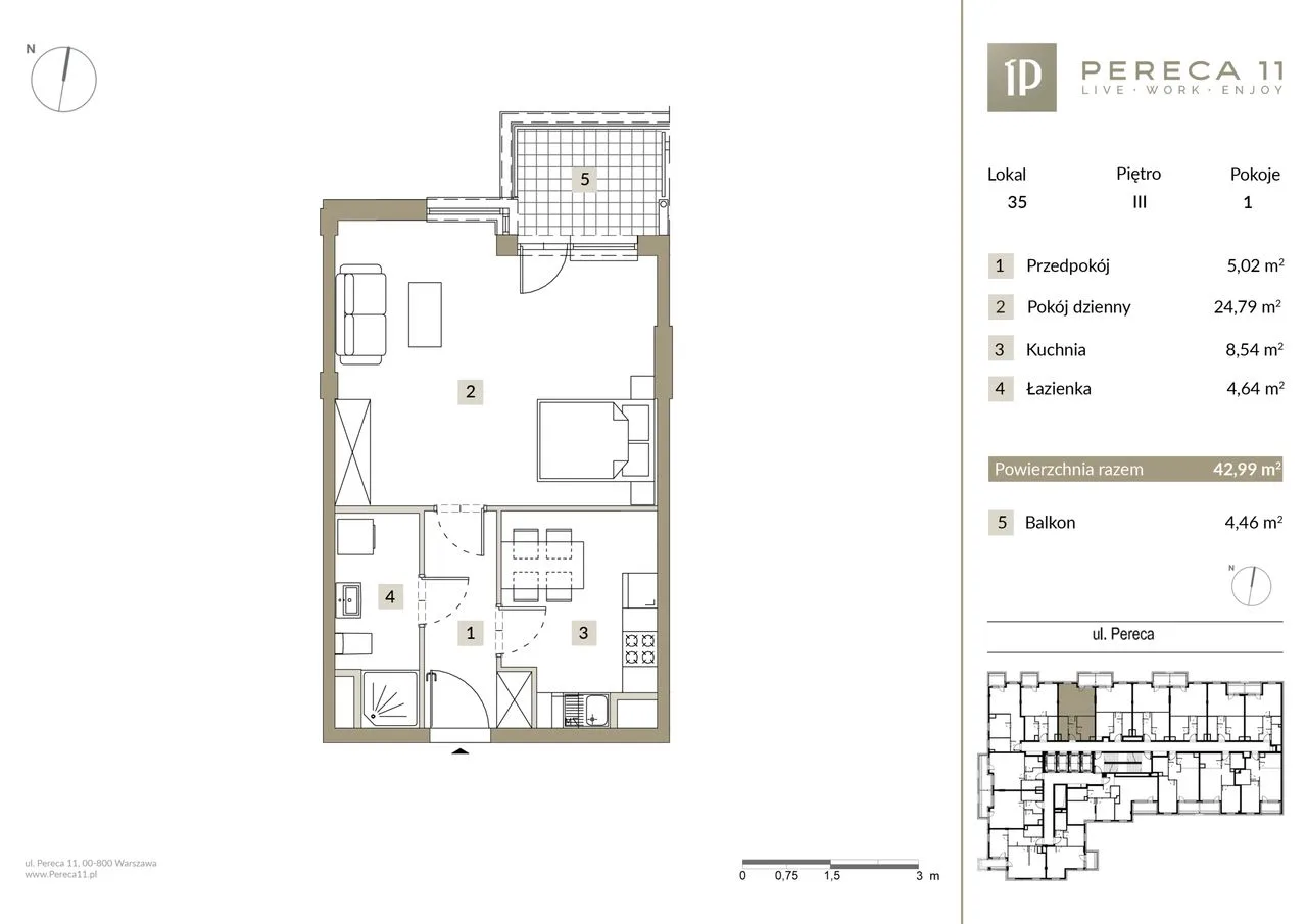 Studio przy Rondzie ONZ/ w spokojnej okolicy | Pereca 11