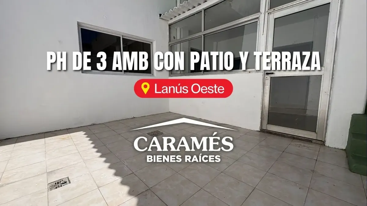 PH de três ambientes com pátio e terraço em Lanús Oeste