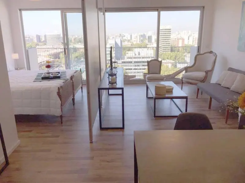 Kitnet mobiliada em San Telmo com vista para o dique de Puerto Madero