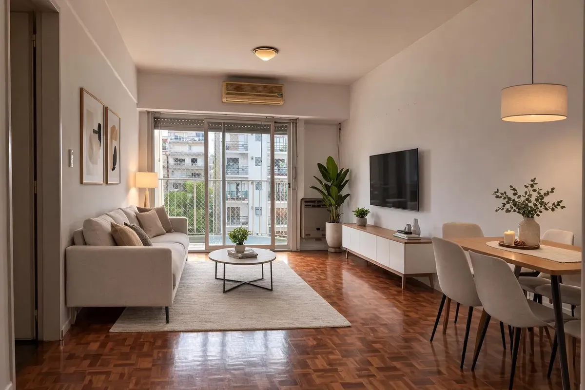 Apartamento de três quartos com varanda e vaga de garagem em Recoleta
