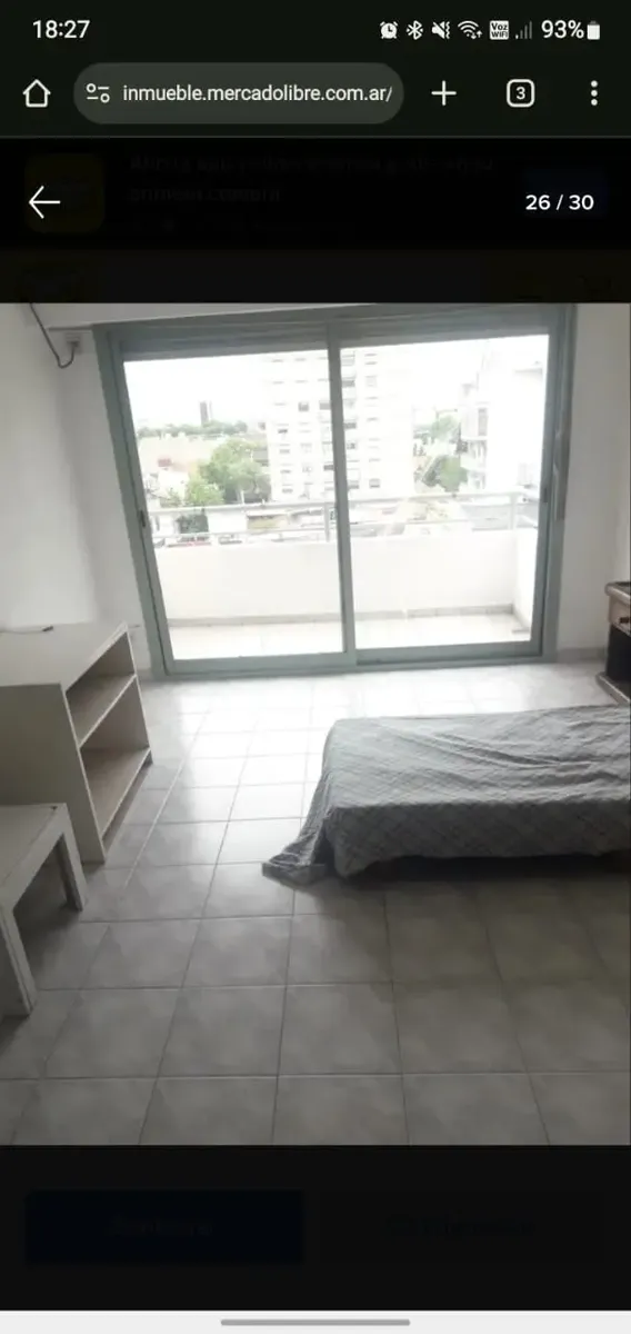 Apartamento de dois ambientes mobiliado com 1 quarto em Villa General Mitre