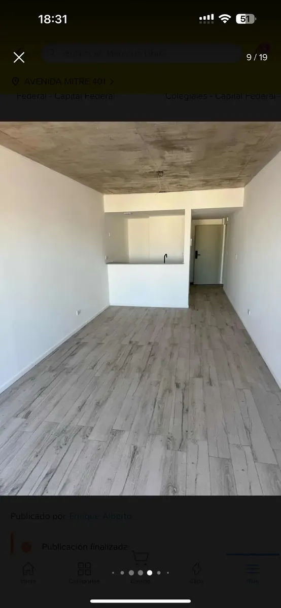 Kitnet de um ambiente novo em Constitución