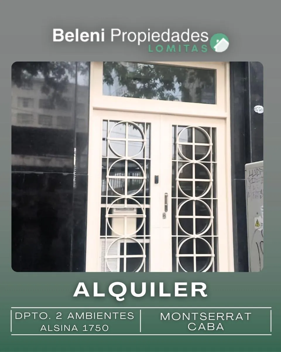 Departamento de 2 ambientes con balcón cerrado en Monserrat