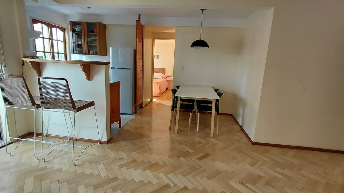 Modern furnished studio apartment in Núñez, with private balcony