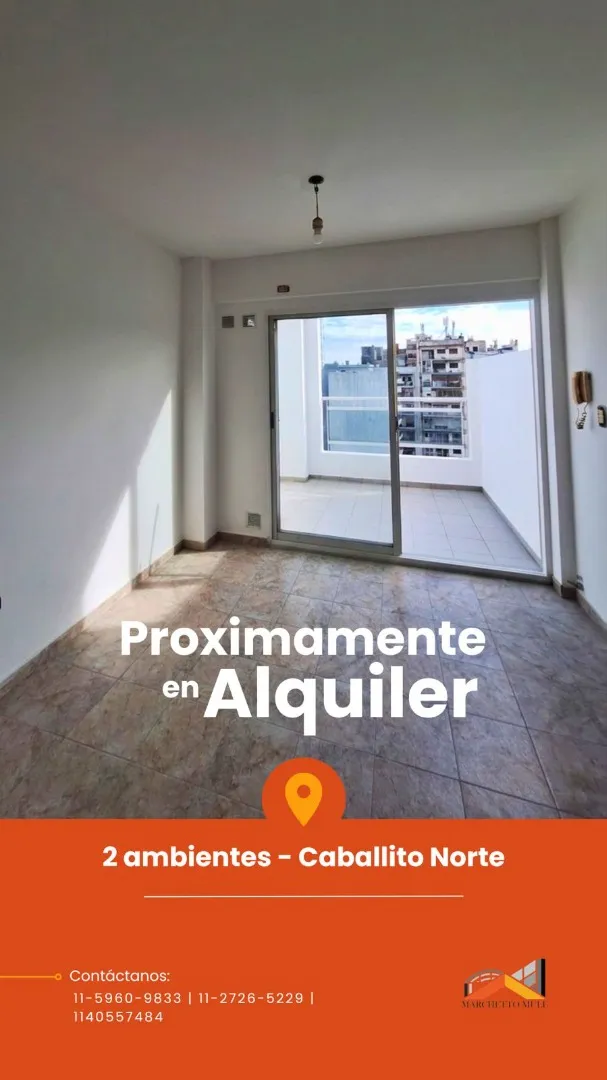 Half-floor two-room apartment with balcony in Caballito